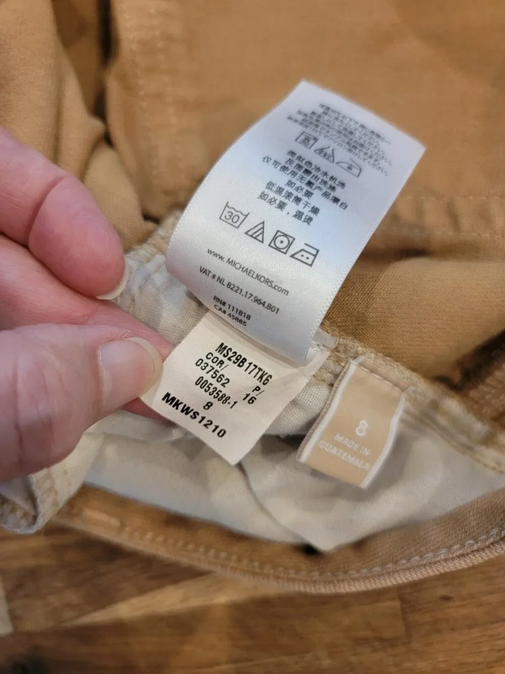 Michael Kors Tan Denim Mid Rise Straight Leg Jeans